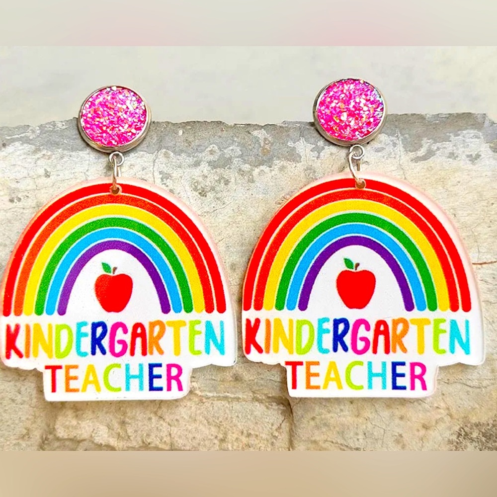 COPY - Kindergarten teacher rainbow earrings
